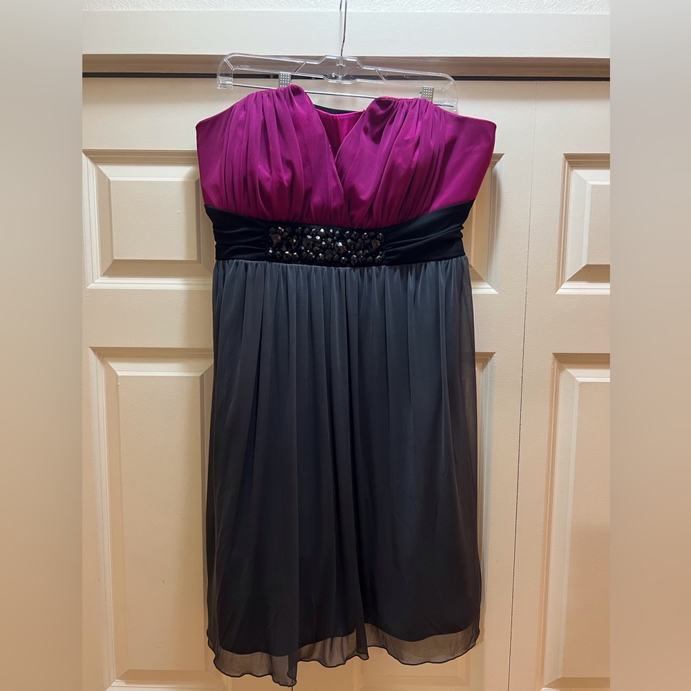 Trixxi Gray/Pink Strapless Dress | women’s 2x | cocktail, prom, formal
